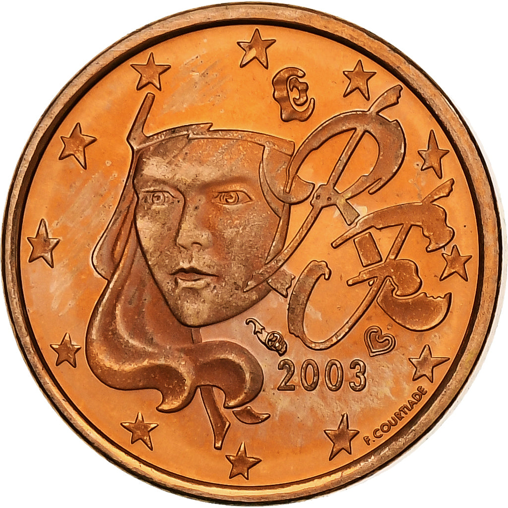 France, Euro Cent, 2003, BE, MS(65-70), Copper Plated Steel, KM:1282
