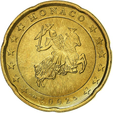 Monaco, Rainier III, 20 Euro Cent, 2002, Paris, MS(63), Brass, Gadoury:MC176