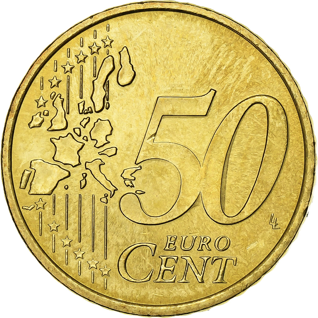 Monaco, Rainier III, 50 Euro Cent, 2002, Paris, MS(63), Brass, Gadoury:MC177