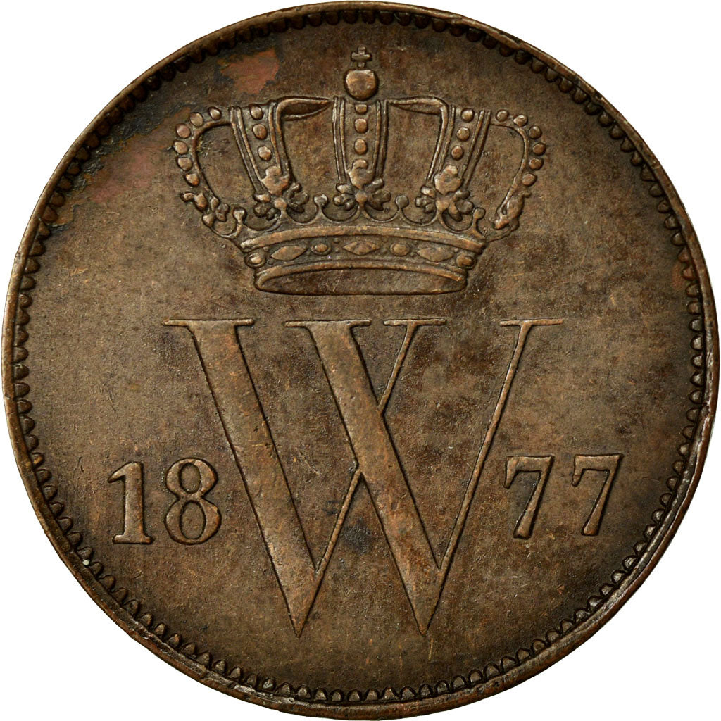Coin, Netherlands, William III, Cent, 1877, AU(50-53), Copper, KM:100
