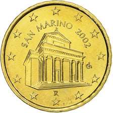 San Marino, 10 Euro Cent, 2002, MS(65-70), Brass, KM:443