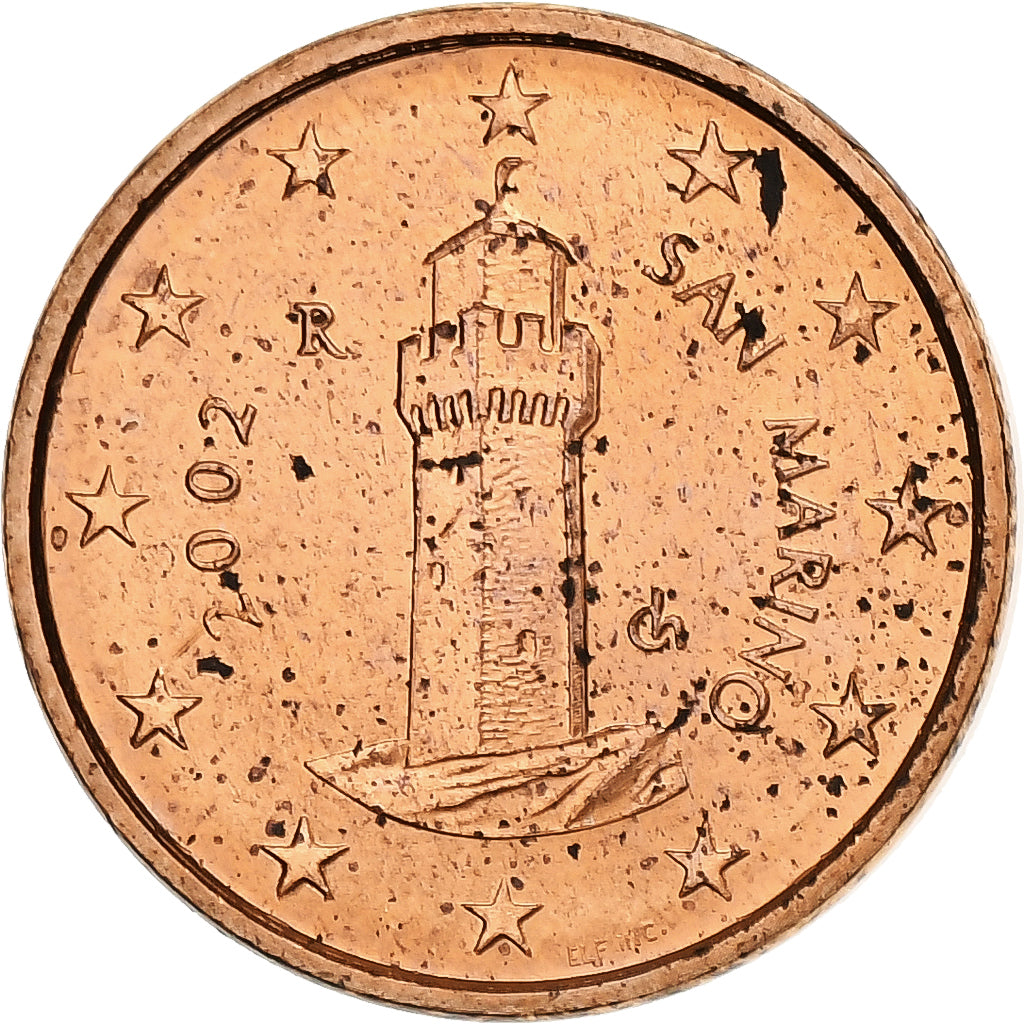 Saint Marin , Euro Cent, 2002, Rome, Cuivre plaqué acier, SPL, KM:440