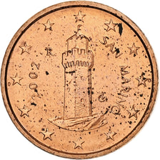 San Marino, Euro Cent, 2002, Rome, Copper Plated Steel, MS(63), KM:440