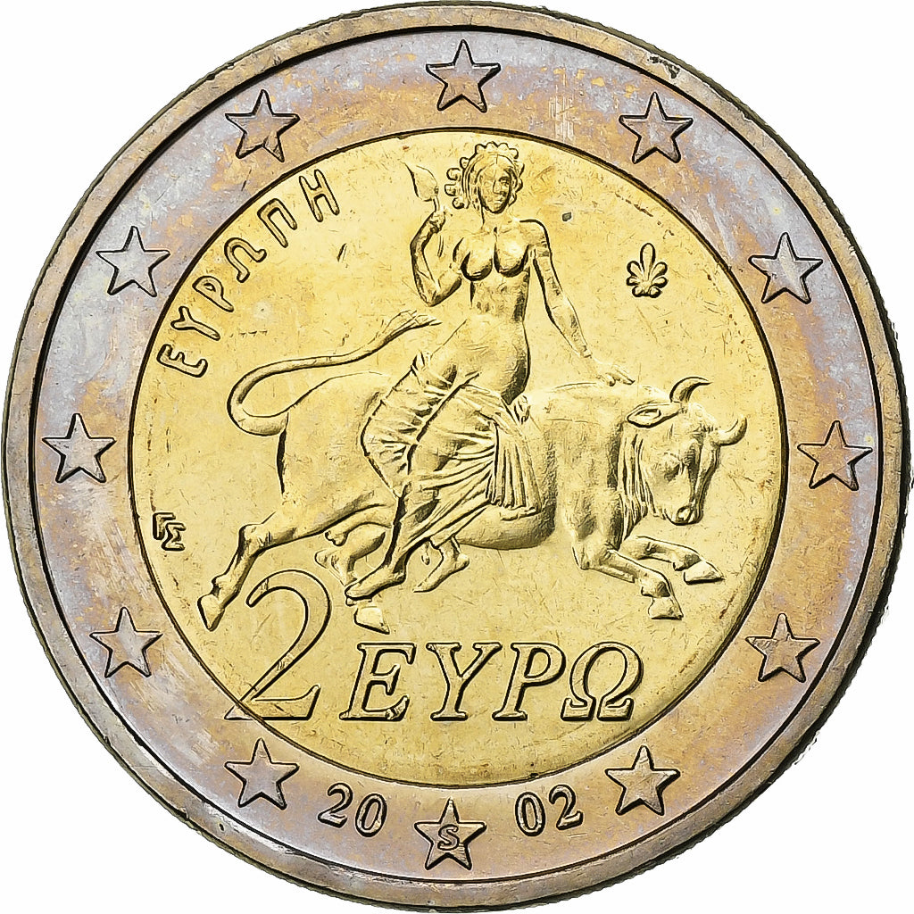 Greece, 2 Euro, 2002, Athens, MS(63), Bi-Metallic, KM:188