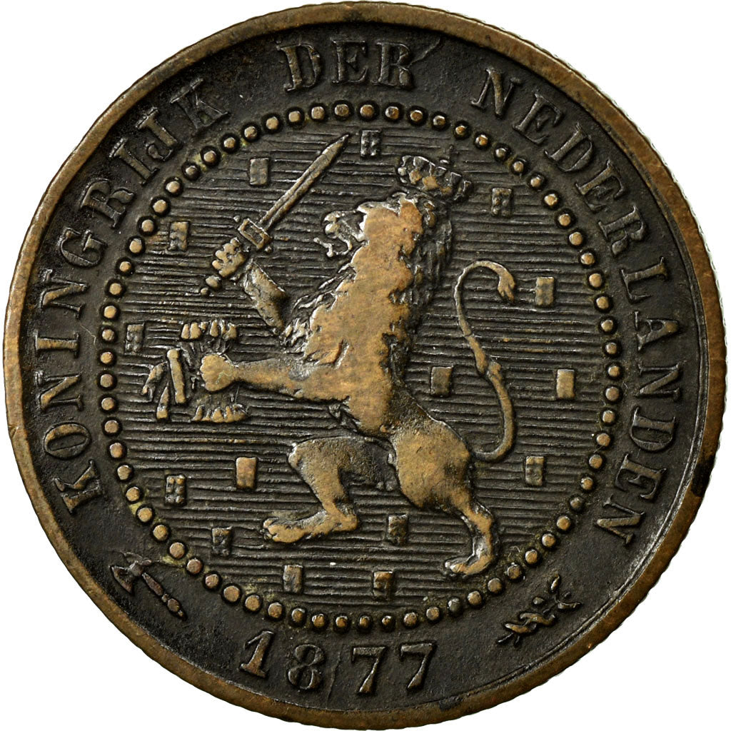 Moneta, Paesi Bassi, William III, Cent, 1877, BB, Bronzo, KM:107.1