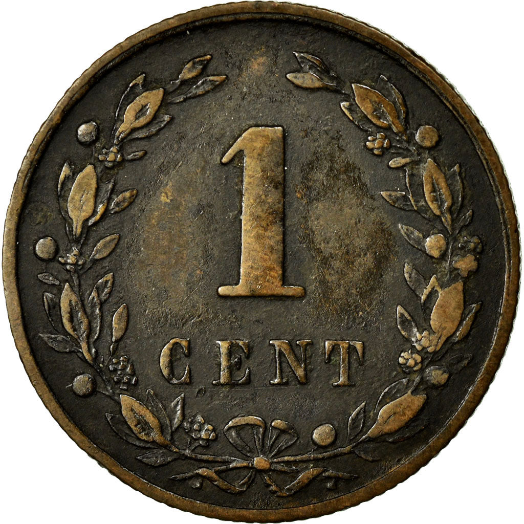 Moneta, Paesi Bassi, William III, Cent, 1877, BB, Bronzo, KM:107.1