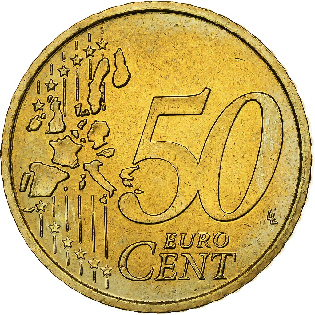 Grèce, 50 Euro Cent, 2002, SPL, Laiton, KM:186