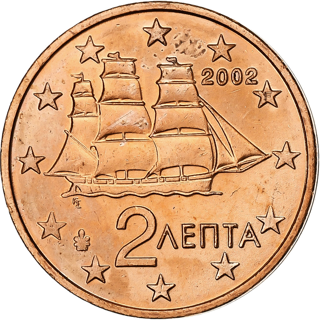 Greece 2 Euro Cent 2002 Athens MS(65-70) Copper Plated Steel KM:182 ...