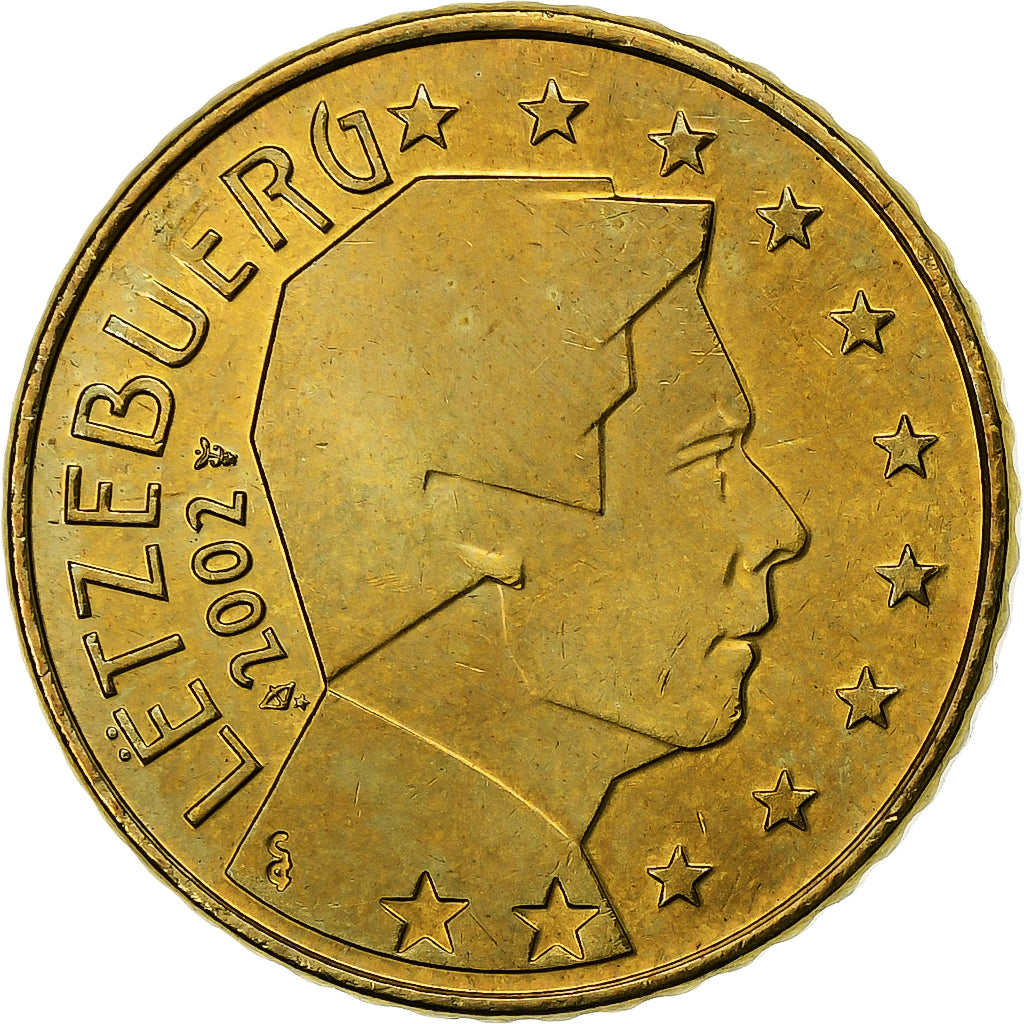 Luxemburgo, Henri, 50 Euro Cent, 2002, Utrecht, Latão, MS(65-70), KM:80