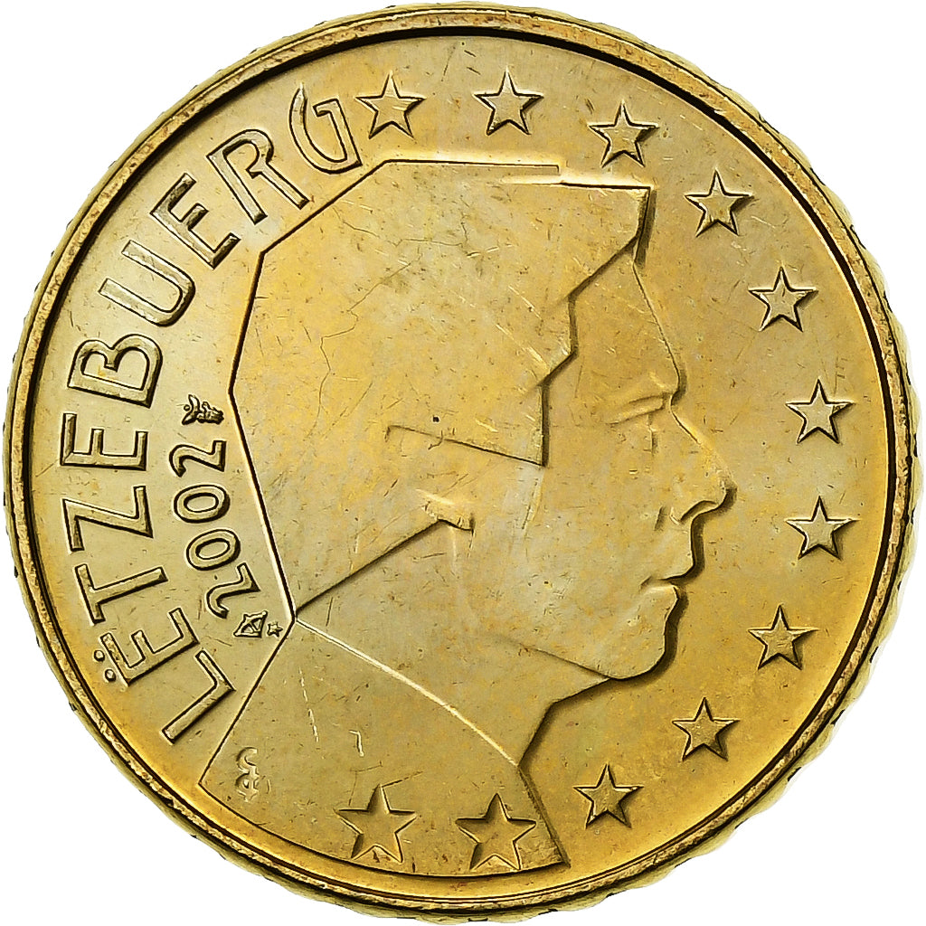 Luxemburgo, Henri, 10 Euro Cent, 2002, Utrecht, Latão, MS(64), KM:78