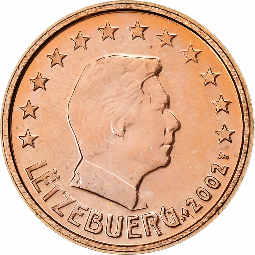 Luxemburgo, Euro Cent, 2002, MS(63), Aço Cromado a Cobre, KM:75