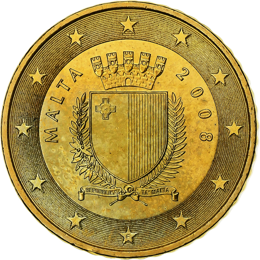 Malta, 50 Euro Cent, 2008, Paris, FDC, Ottone, KM:130