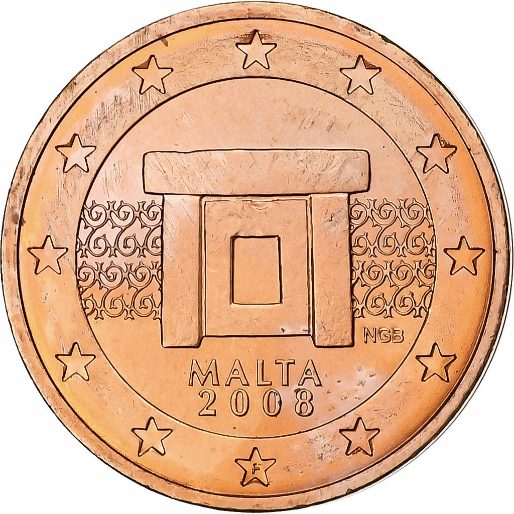Malta, 2 Euro Cent, 2008, FDC, Cobre chapado en acero, KM:126
