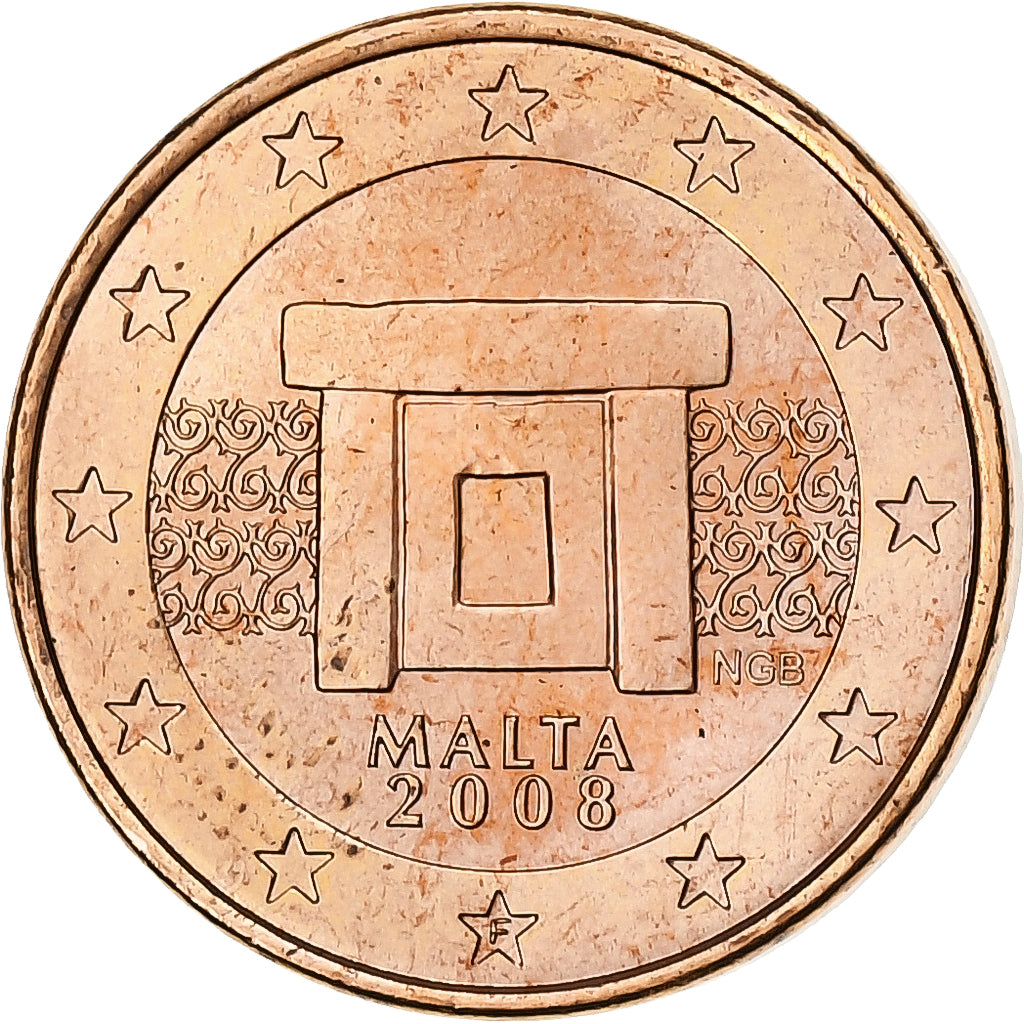 Malta, Euro Cent, 2008, MS(65-70), Copper Plated Steel, KM:125