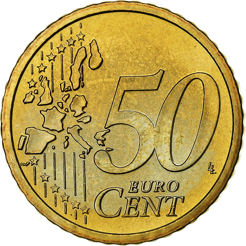 Austria, 50 Euro Cent, 2002, Vienna, Brass, MS(65-70), KM:3087