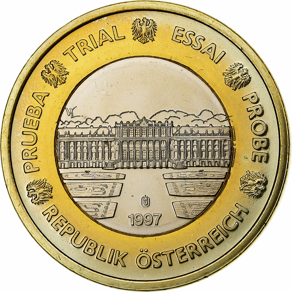 Áustria, Euro, PRUEBA-TRIAL ESSAI., 1997, Bimetálico, MS(65-70)