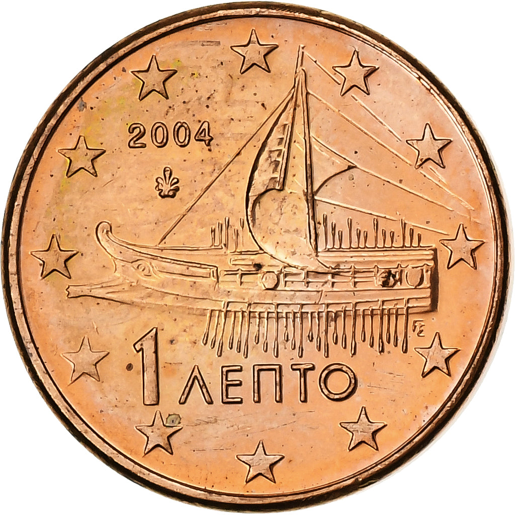 Greece, Euro Cent, 2004, MS(63), Copper Plated Steel, KM:181