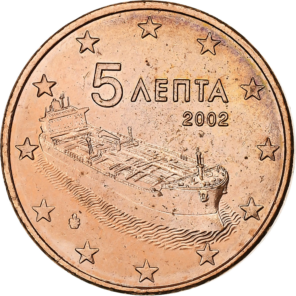 Grèce, 5 Euro Cent, 2002, Athènes, Cuivre plaqué acier, SPL, KM:183