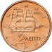 Greece, 2 Euro Cent, 2004, Athens, Copper Plated Steel, MS(64), KM:182