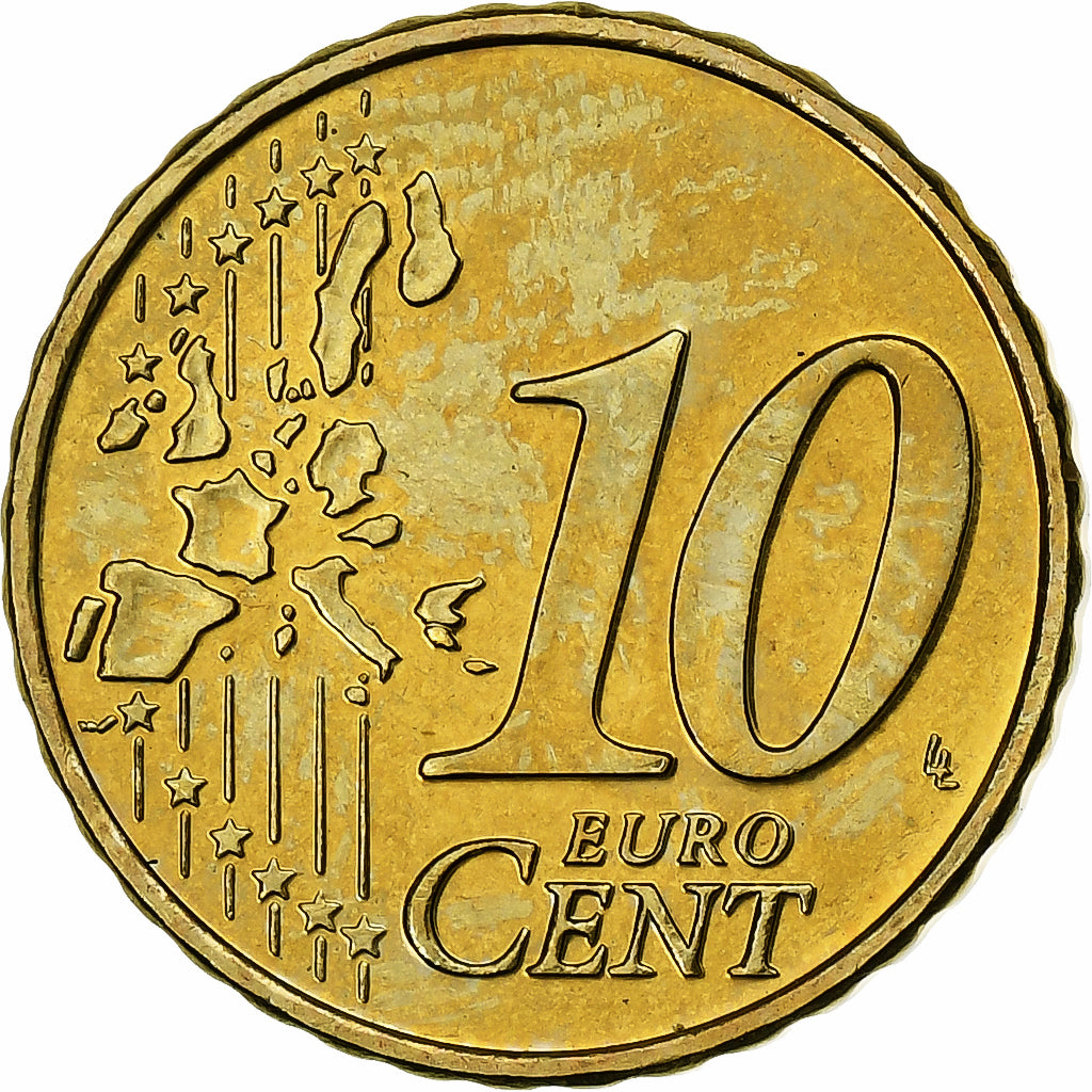 Griekenland, 10 Euro Cent, 2004, Athens, FDC, Tin, KM:184