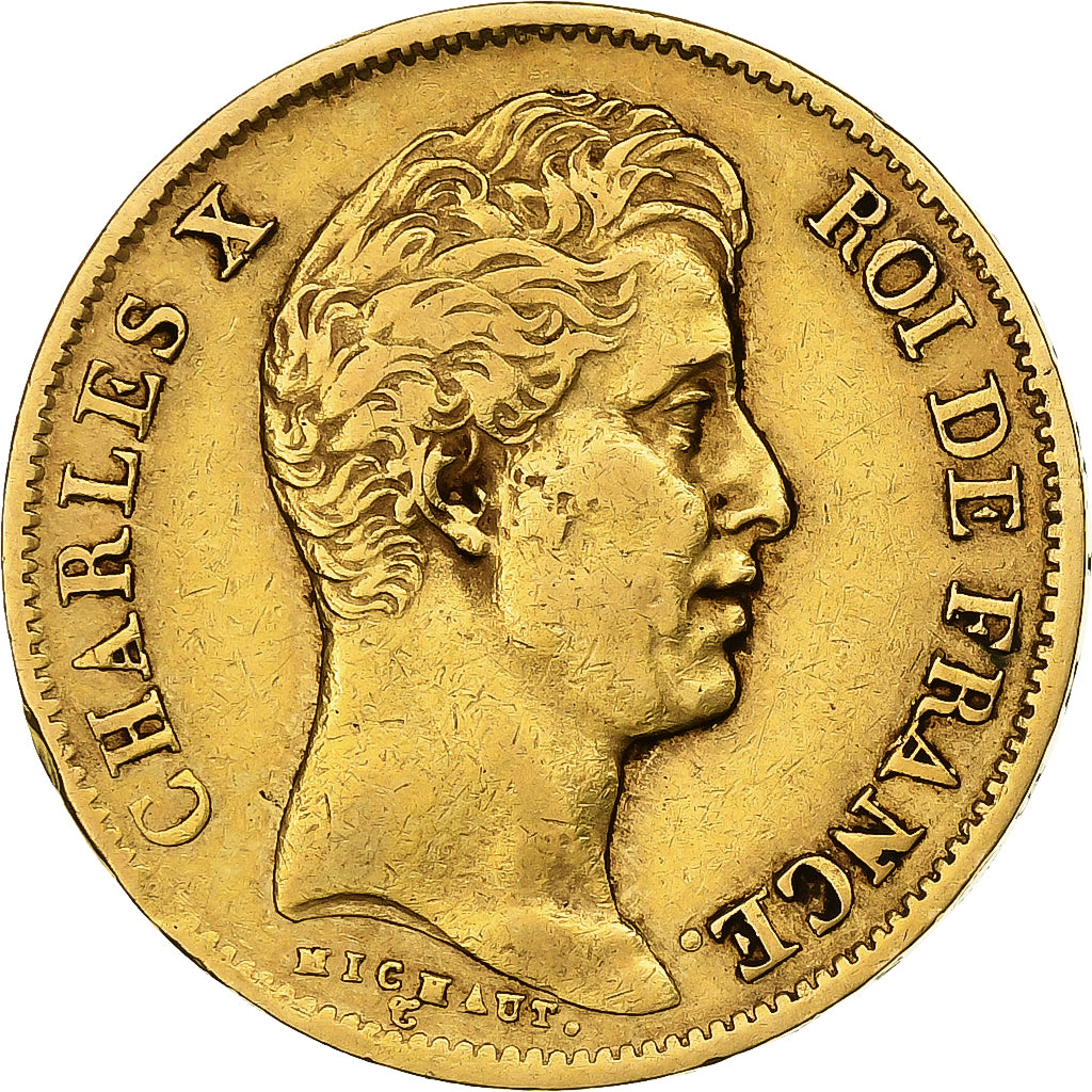 France, 40 Francs, Charles X, 1830, Paris, Gold, EF(40-45), Gadoury:1105