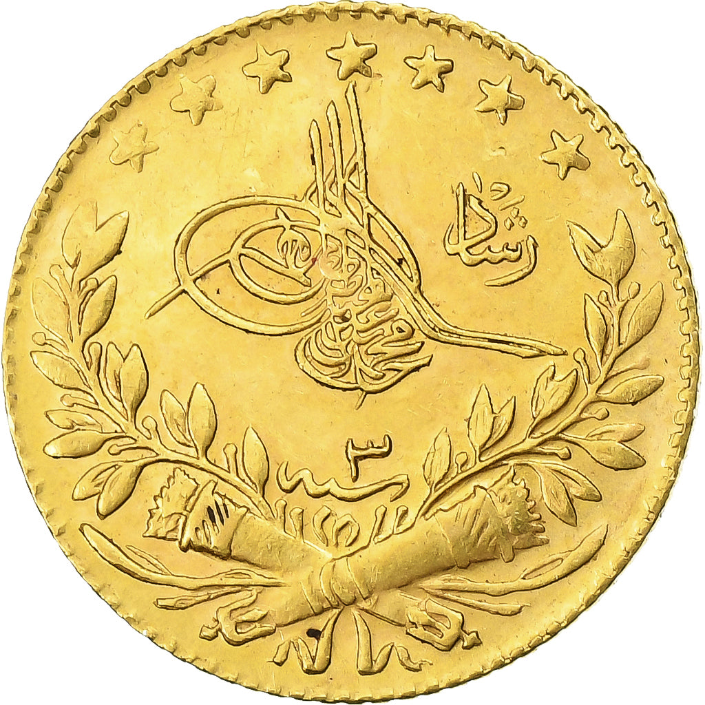 Ottoman Empire, Mehmed V, 25 Kurush, AH 1327-3 / 1911, Constantinople, Gold