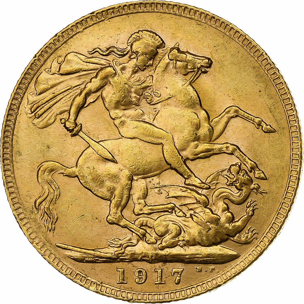 Coin, Australia, George V, Sovereign, 1917, Perth, AU(55-58), Gold, KM:29