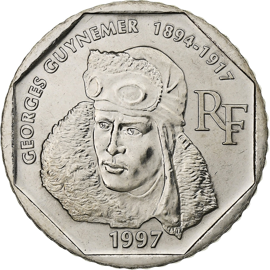 Münze, Frankreich, Guynemer, 2 Francs, 1997, Paris, FDC, STGL, Nickel, KM:1187