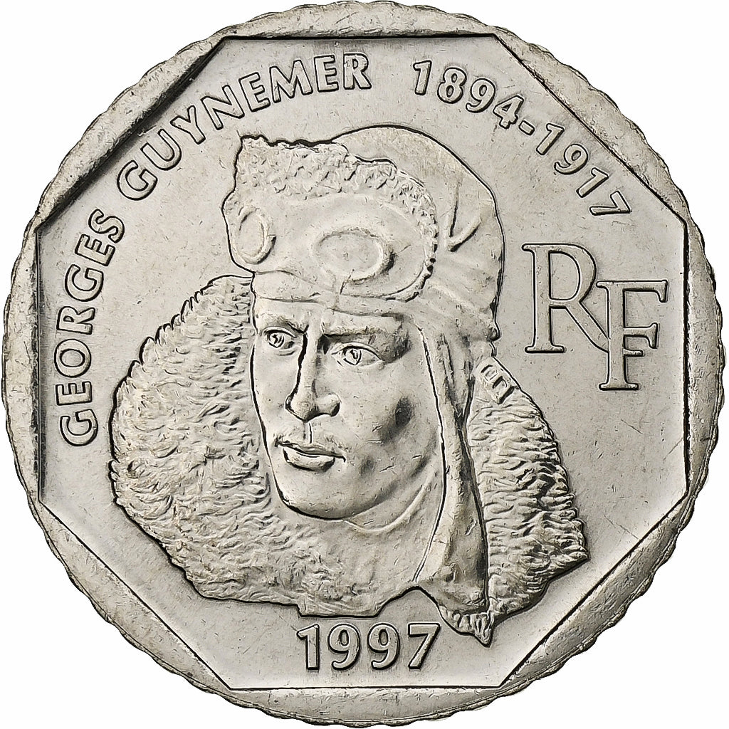 Münze, Frankreich, Guynemer, 2 Francs, 1997, Paris, FDC, STGL, Nickel, KM:1187