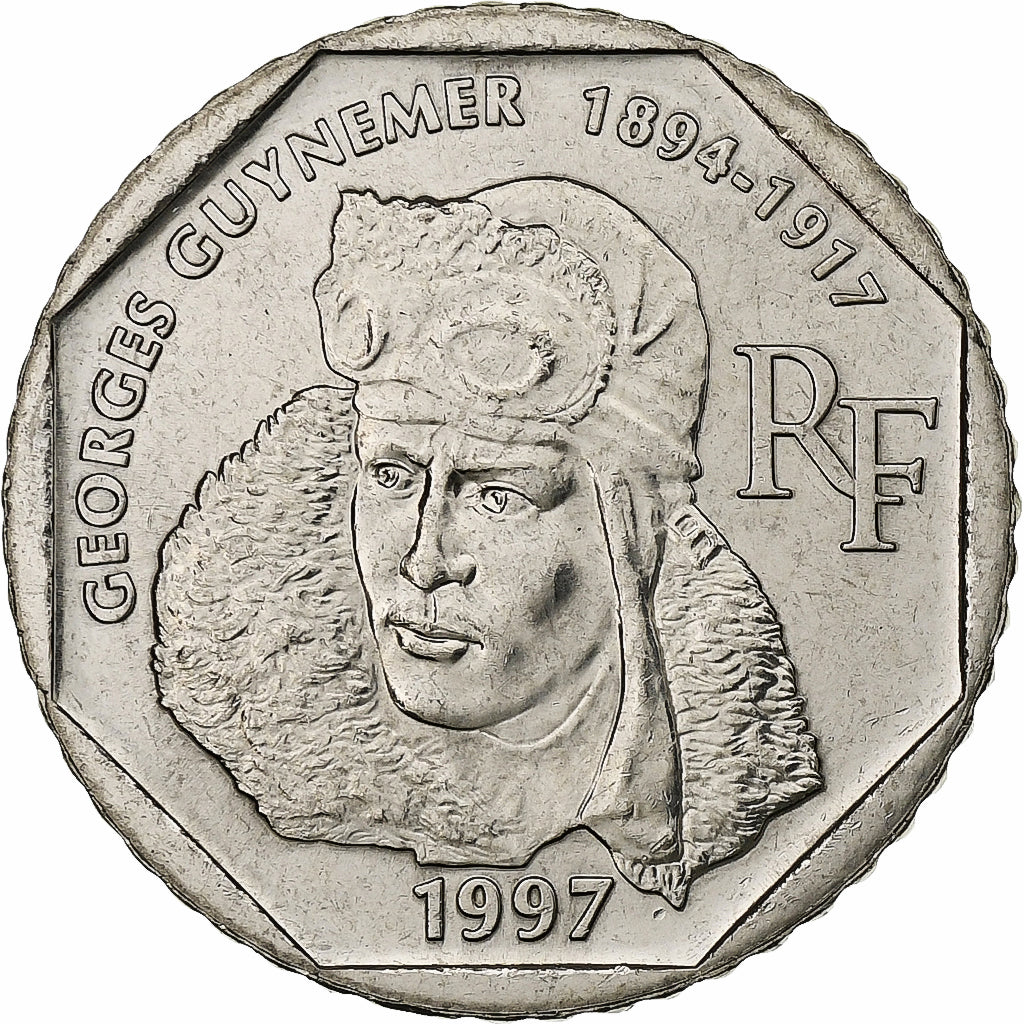 Coin, France, Guynemer, 2 Francs, 1997, Paris, FDC, MS(65-70), Nickel, KM:1187