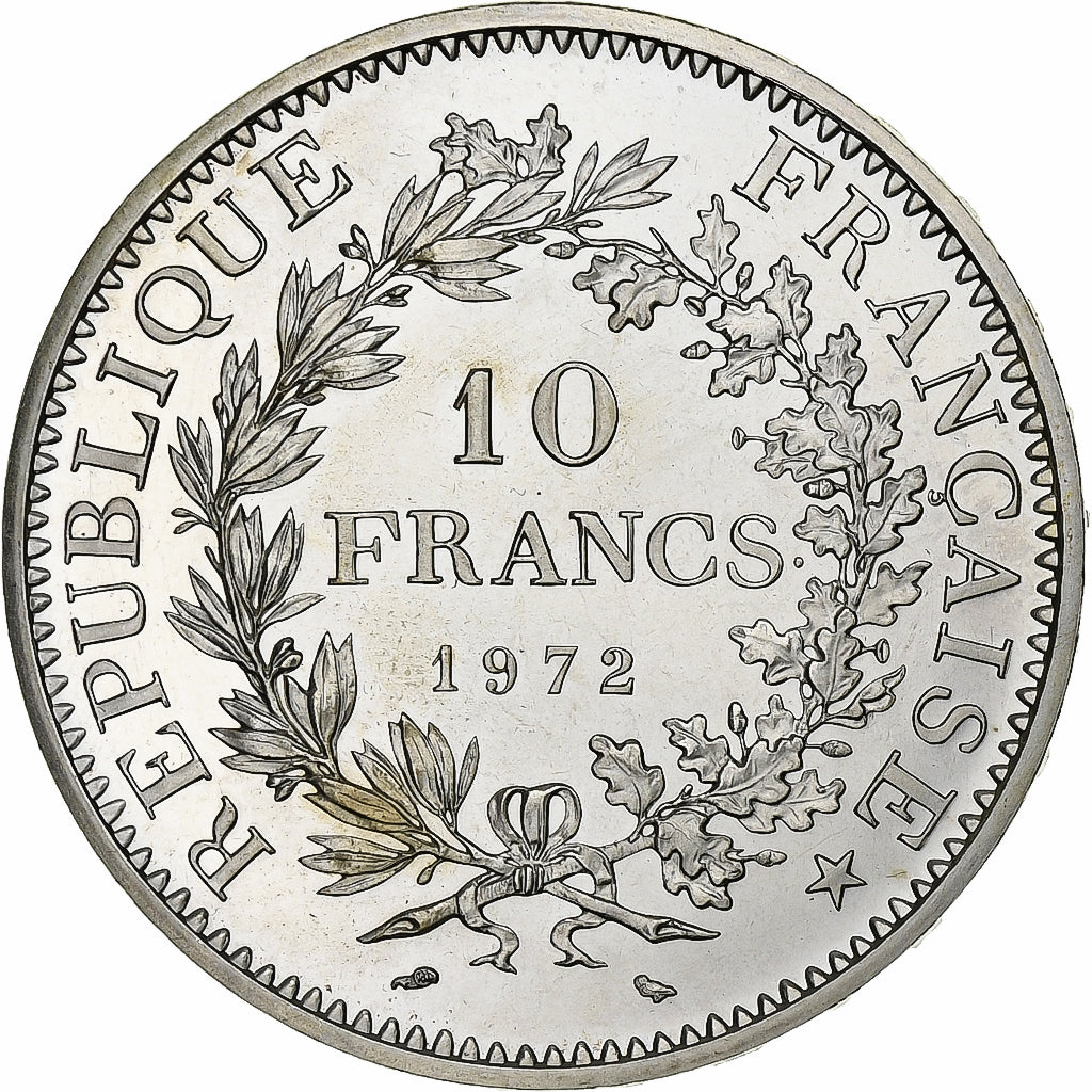 Francja, 10 Francs, Hercule, 1972, Paris, Srebro, MS(65-70), Gadoury:813, KM:932