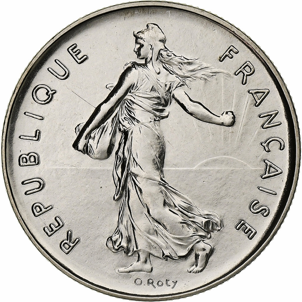 France, 5 Francs, Semeuse, 1977, Paris, série FDC, Copper-nickel, MS(65-70)
