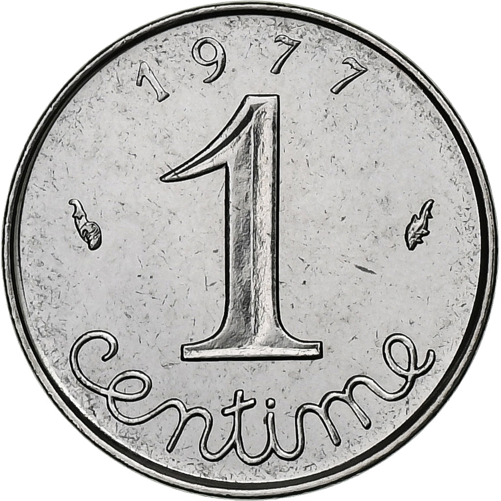 Munten, Frankrijk, Épi, Centime, 1977, Paris, série FDC, FDC, Stainless Steel