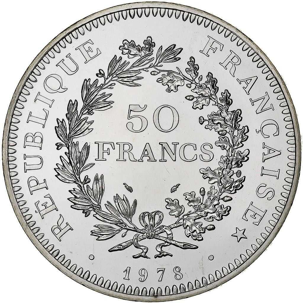 Coin, France, Hercule, 50 Francs, 1978, Paris, série FDC, MS(65-70), Silver