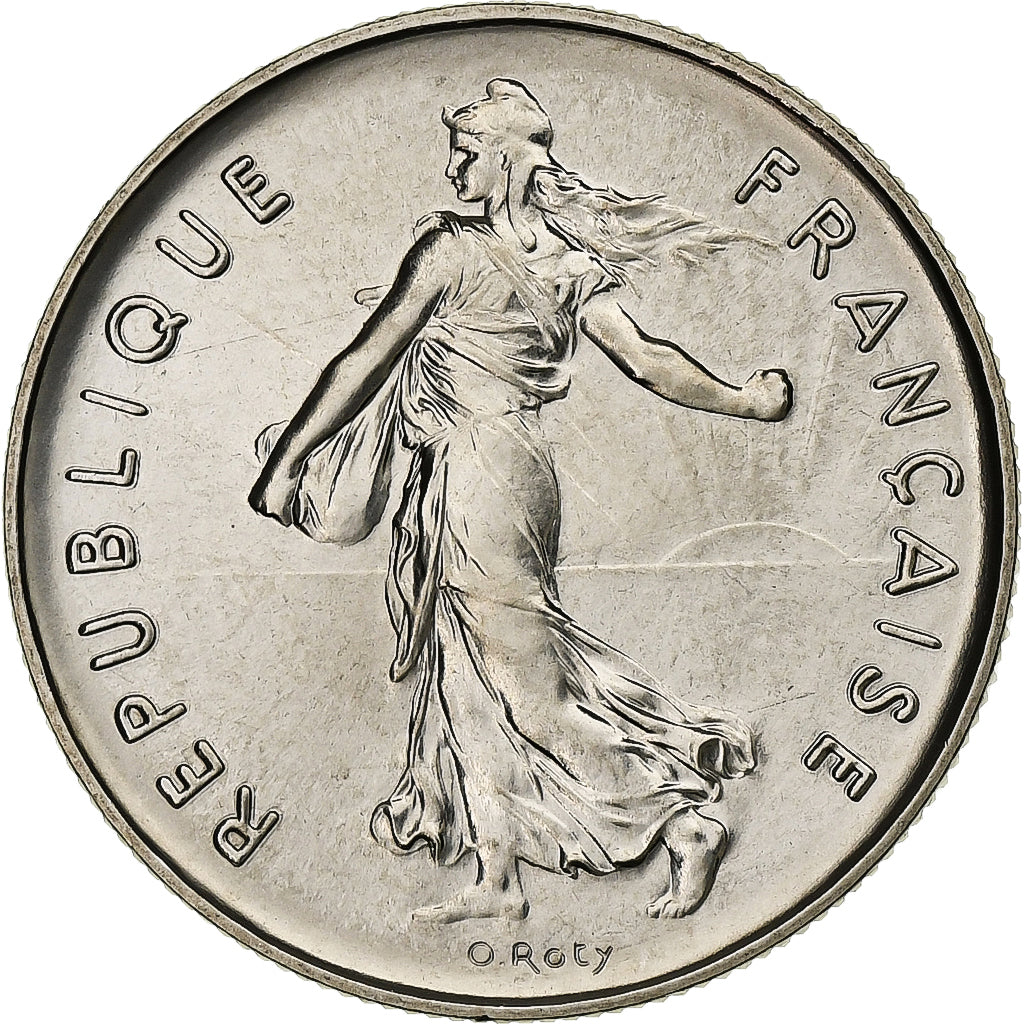 França, Semeuse, 5 Francs, 1980, Paris, série FDC, MS(65-70), Cupronickel