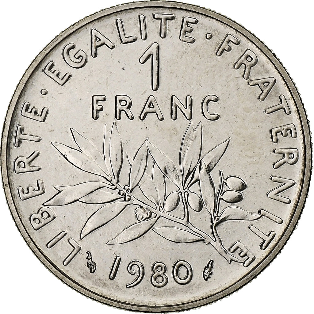 France, Franc, Semeuse, 1980, Monnaie de Paris, série FDC, Nickel, MS(65-70)