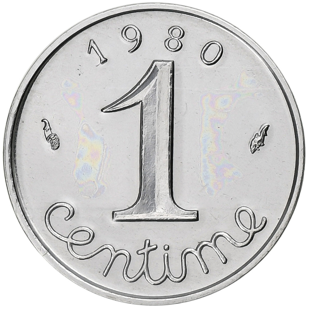 Coin, France, Épi, Centime, 1980, Paris, série FDC, MS(65-70), Stainless