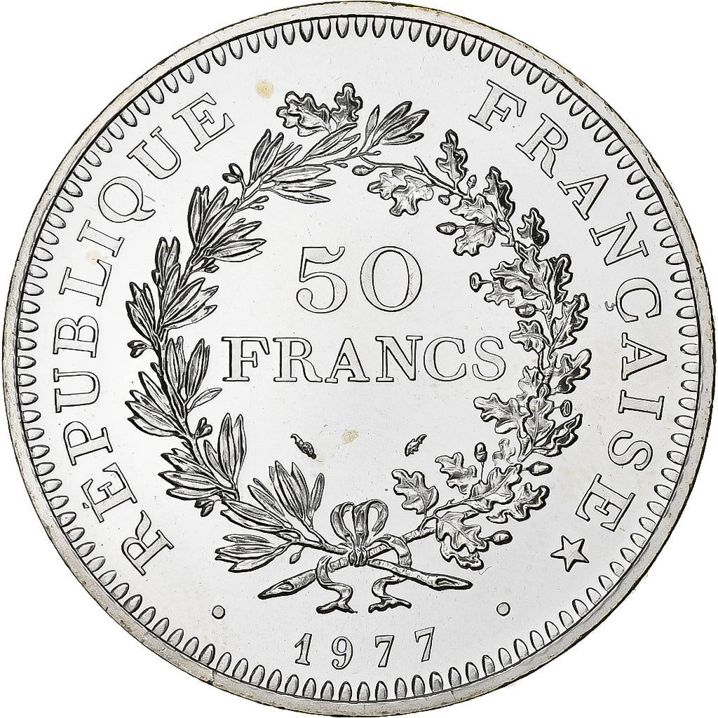 France, 50 Francs, Hercule, 1977, Paris, série FDC, Silver, MS(65-70)