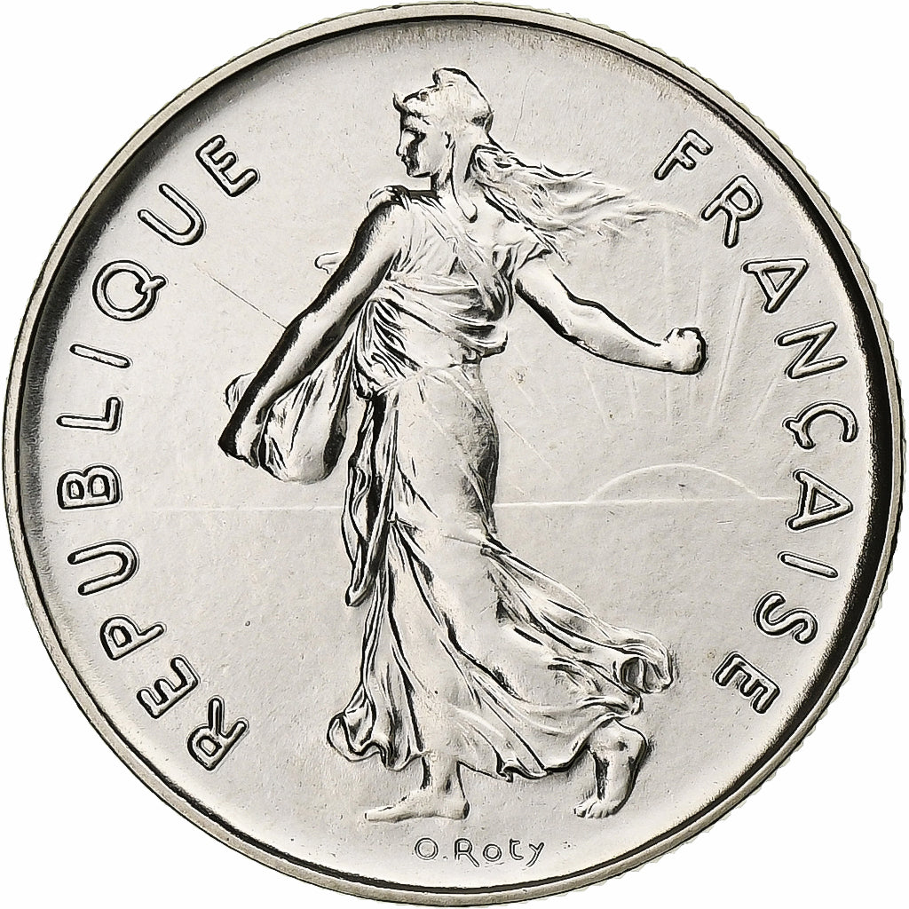 France, 5 Francs, Semeuse, 1977, Paris, série FDC, Cupro-nickel, FDC