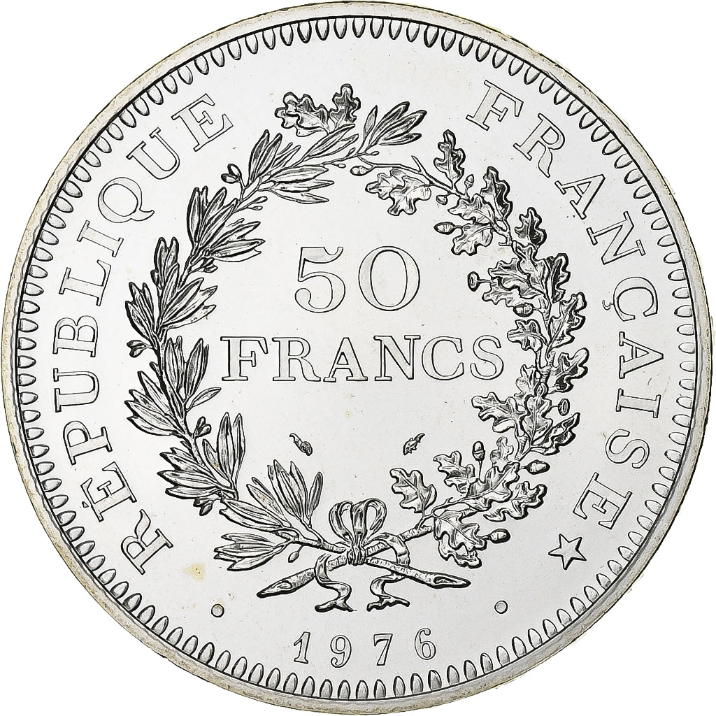 Francia, 50 Francs, Hercule, 1976, Paris, série FDC, Argento, FDC, Gadoury:882
