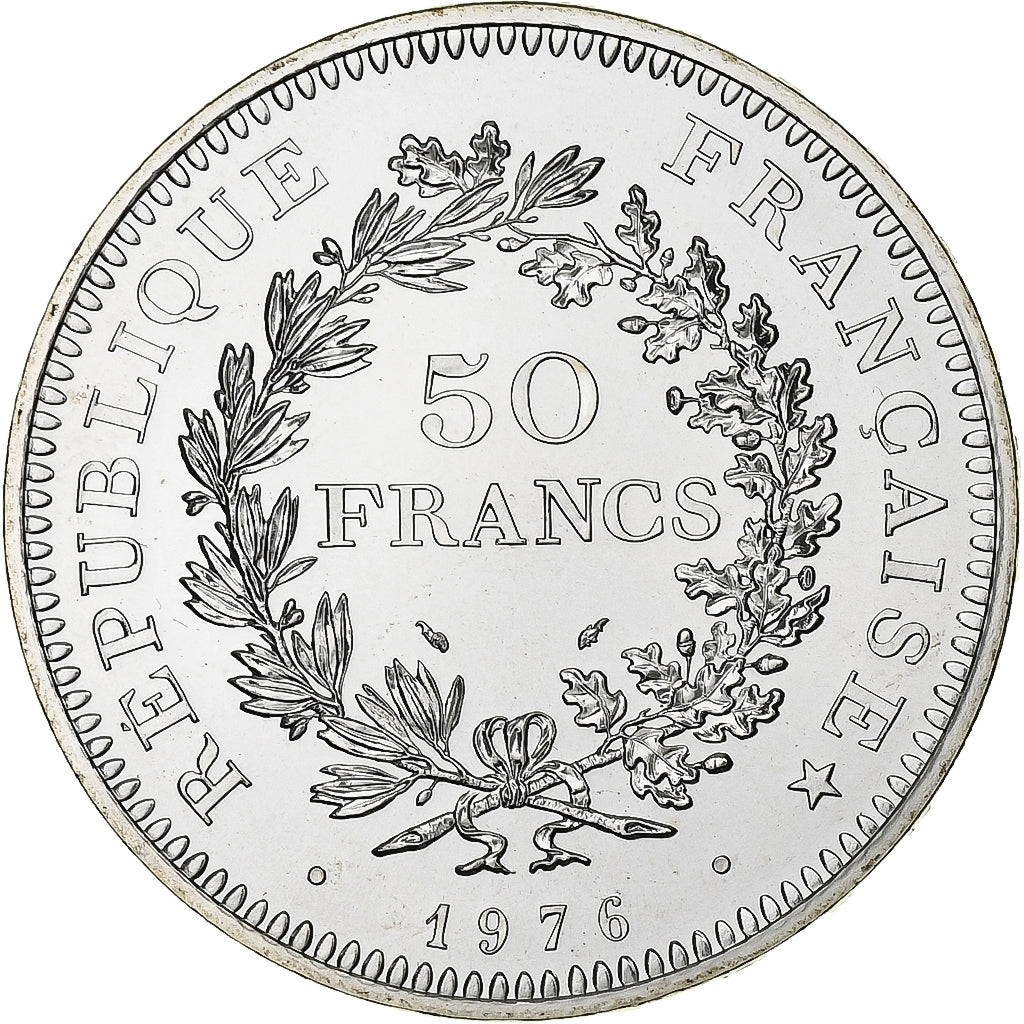 Francia, 50 Francs, Hercule, 1976, Paris, série FDC, Argento, FDC, Gadoury:882