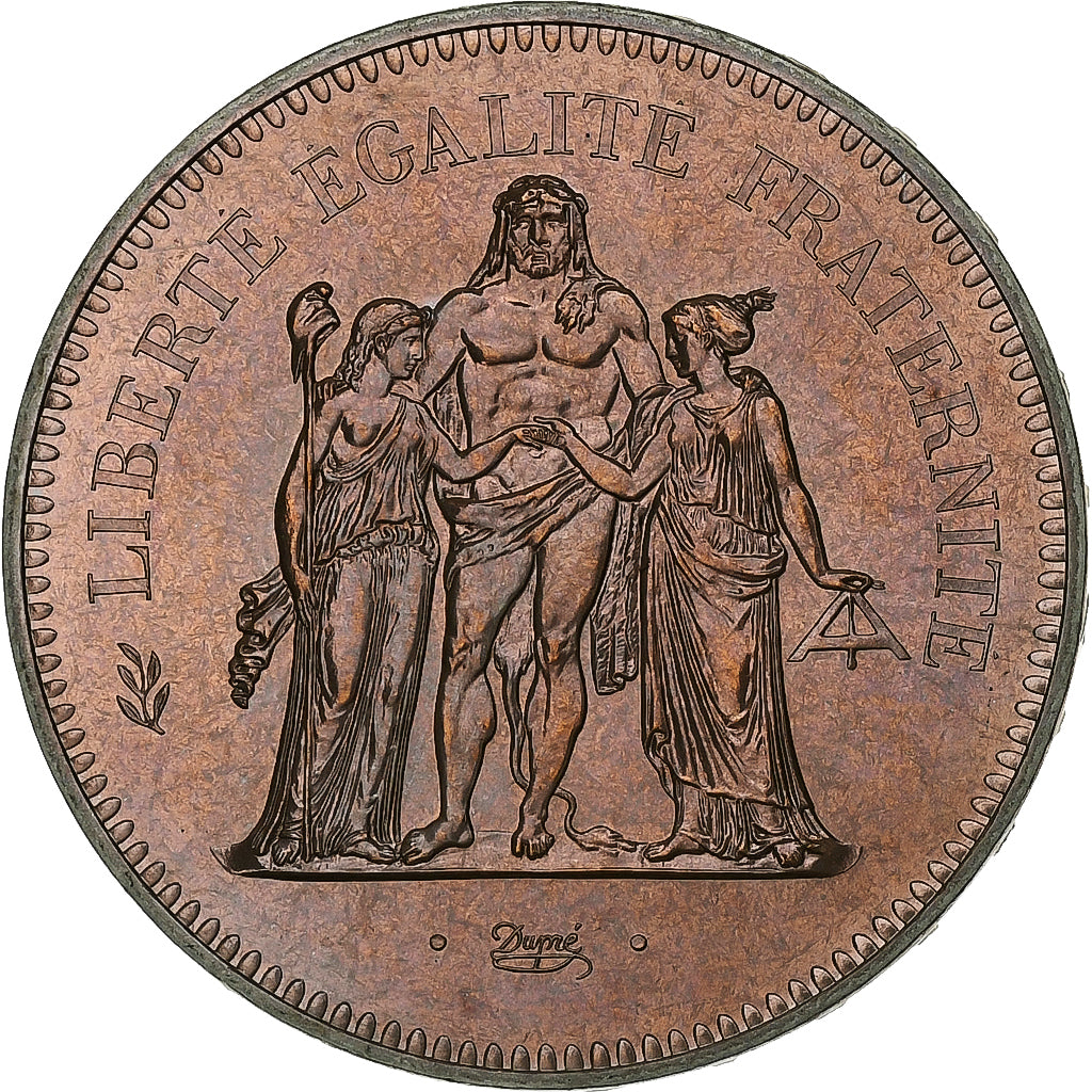 Moneta, Francja, Hercule, 50 Francs, 1975, Paris, série FDC, MS(65-70), Srebro