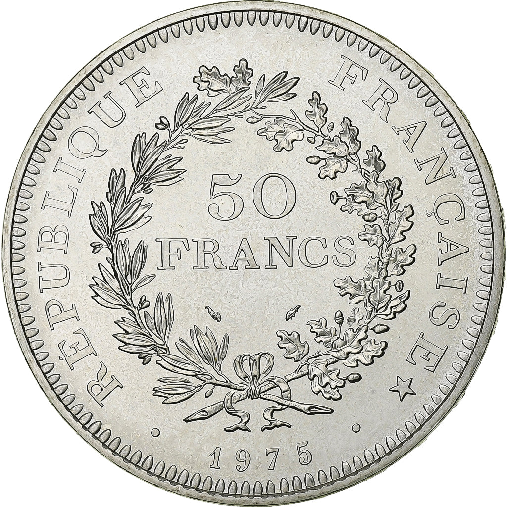 Coin, France, Hercule, 50 Francs, 1975, Paris, série FDC, MS(65-70), Silver
