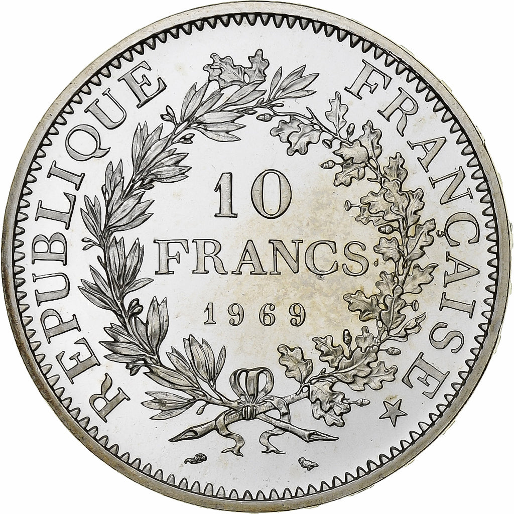 France, 10 Francs, Hercule, 1969, Paris, Silver, MS(65-70), Gadoury:813, KM:932