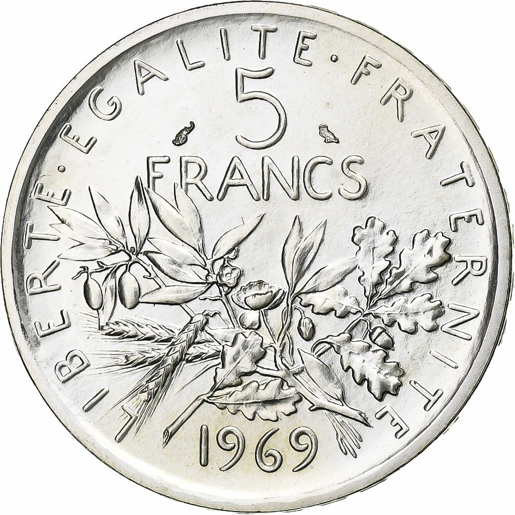 France, Semeuse, 5 Francs, 1969, Paris, FDC, Argent, KM:926, Gadoury:770