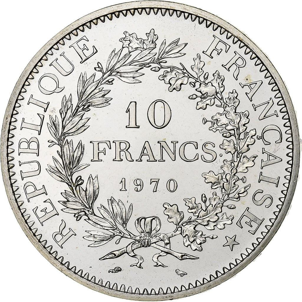 Moneta, Francia, Hercule, 10 Francs, 1970, Paris, FDC, Argento, KM:932