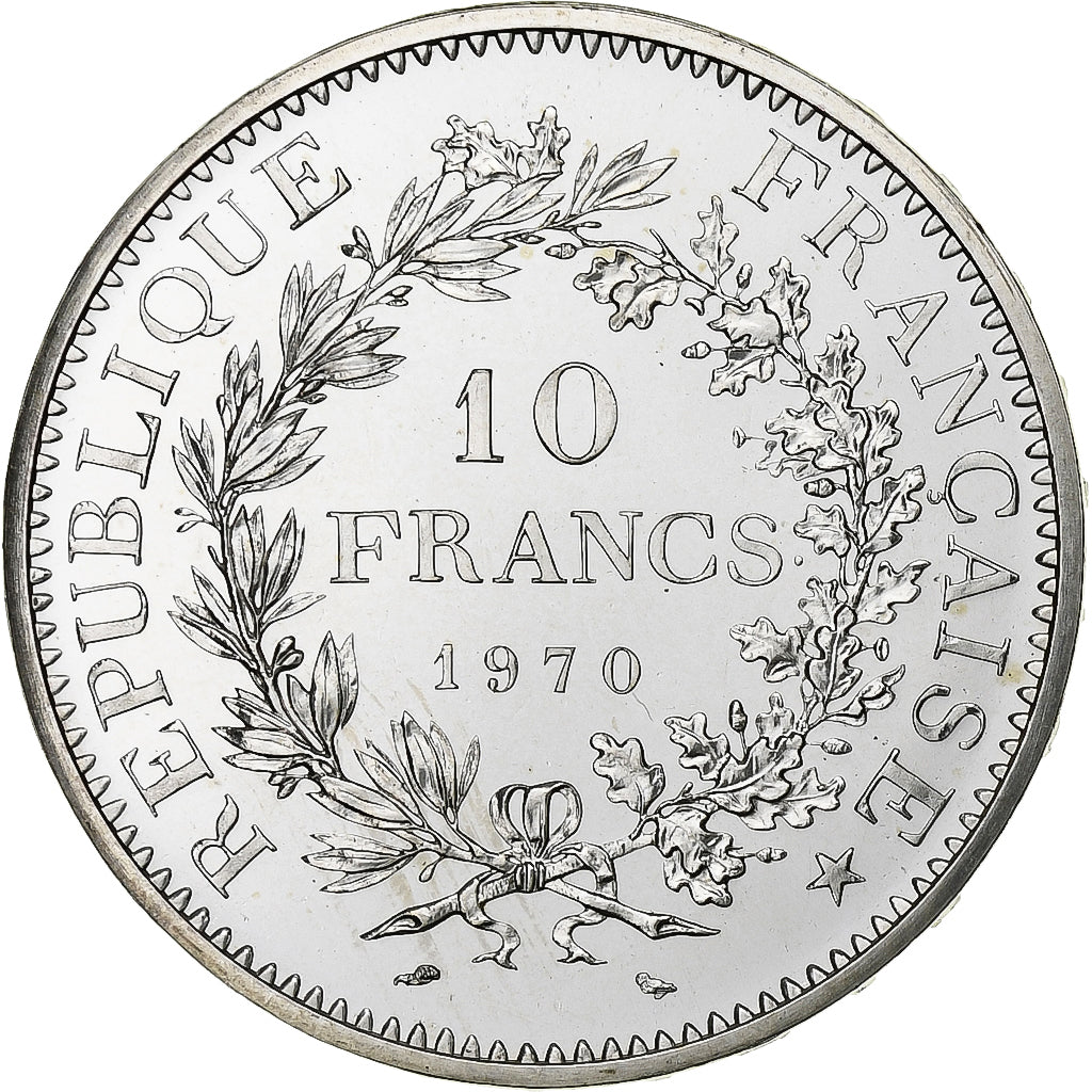 Moneta, Francia, Hercule, 10 Francs, 1970, Paris, FDC, Argento, KM:932