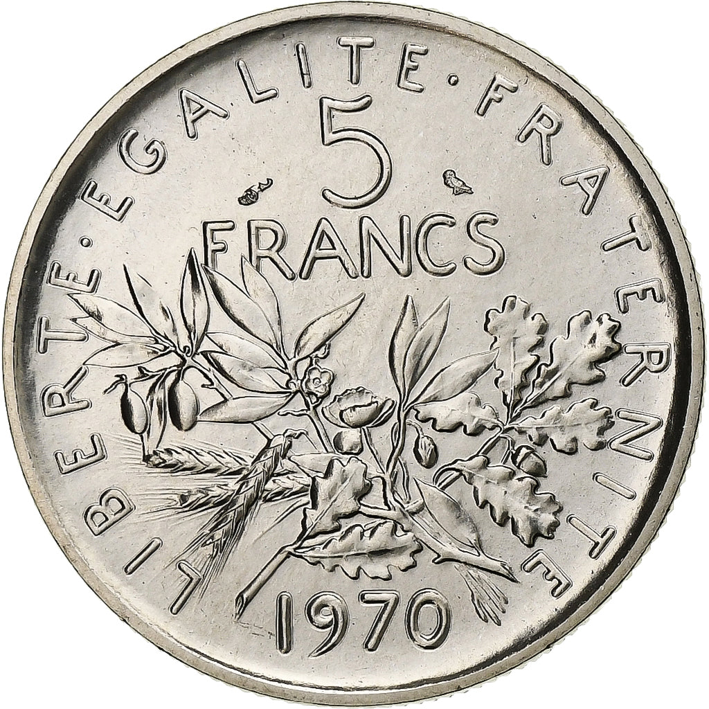 Coin, France, Semeuse, 5 Francs, 1970, Paris, MS(65-70), Nickel Clad