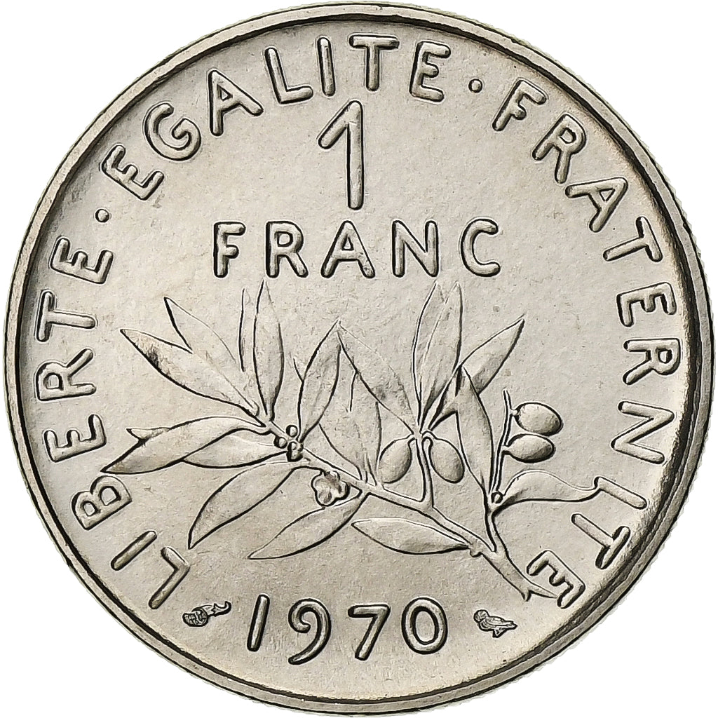 Coin, France, Semeuse, Franc, 1970, Paris, MS(65-70), Nickel, KM:925.1