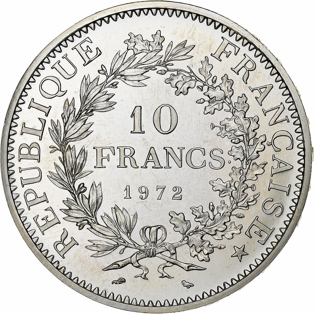 Moneta, Francia, Hercule, 10 Francs, 1972, Paris, FDC, Argento, KM:932